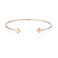 Dirty Ruby Rose Gold Double Cross Bangle
