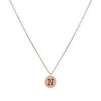 dirty ruby rose gold letter n necklace