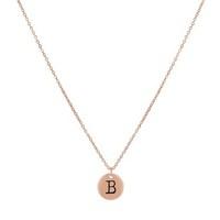 Dirty Ruby Rose Gold Letter B Necklace