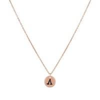 Dirty Ruby Rose Gold Letter A Necklace