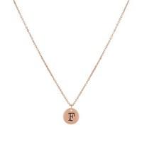 Dirty Ruby Rose Gold Letter F Necklace