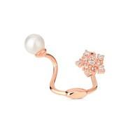 Dirty Ruby Outlet Rose Gold Pearl Flower Ear Cuff