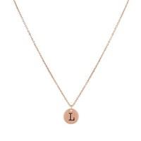 Dirty Ruby Rose Gold Letter L Necklace