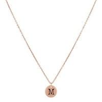 Dirty Ruby Rose Gold Letter M Necklace