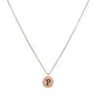 Dirty Ruby Rose Gold Letter P Necklace