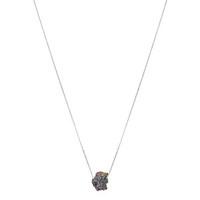 Dirty Ruby Outlet Silver Iridescent Stone Necklace