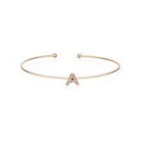Dirty Ruby Rose Gold Crystal Letter A Bangle