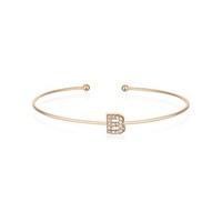 Dirty Ruby Rose Gold Crystal Letter B Bangle