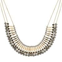 Dirty Ruby Gold Detail Grey Bead Necklace