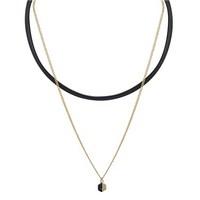 Dirty Ruby Black Marble Choker Necklace