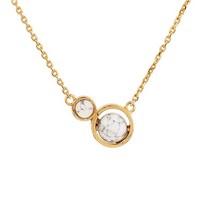 dirty ruby marble gold circle necklace