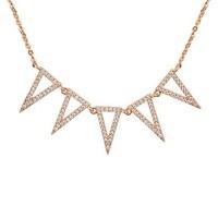 Dirty Ruby Rose Gold Crystal Triangle Necklace