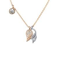 Dirty Ruby Rose Gold Angel Wing Necklace