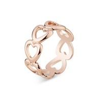 Dirty Ruby Rose Gold Open Hearts Ring