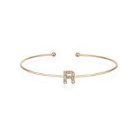 dirty ruby rose gold crystal letter r bangle