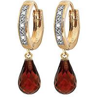 Diamond and Garnet Earrings in 9ct Gold