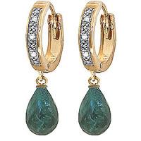 Diamond and Emerald Earrings in 9ct Gold