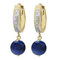 Diamond and Sapphire Huggie Earrings in 9ct Gold