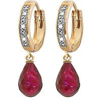 Diamond and Ruby Earrings in 9ct Gold