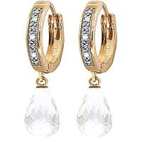 Diamond and White Topaz Earrings in 9ct Gold