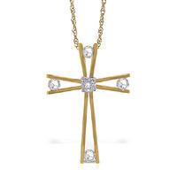 diamond cross pendant necklace in 9ct gold