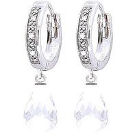 diamond and white topaz earrings in 9ct white gold