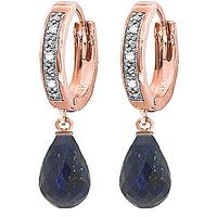 Diamond and Sapphire Earrings in 9ct Rose Gold