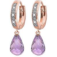 Diamond and Amethyst Earrings in 9ct Rose Gold