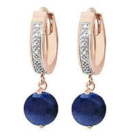 Diamond and Sapphire Huggie Earrings in 9ct Rose Gold