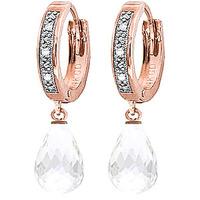 Diamond and White Topaz Earrings in 9ct Rose Gold