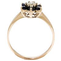 Diamond and Sapphire Wildflower Cluster Ring in 9ct Gold