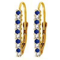 Diamond and Sapphire Laced Stem Drop Earrings in 9ct Gold