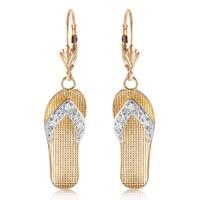 Diamond Sandal Drop Earrings in 9ct Gold