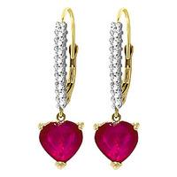 Diamond and Ruby Laced Drop Earrings in 9ct Gold