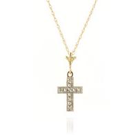 Diamond Cross Pendant Necklace in 9ct Gold