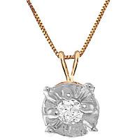 Diamond Illusion Set Pendant Necklace in 9ct Gold