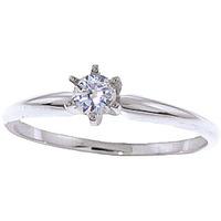 Diamond Crown Solitaire Ring in 9ct White Gold