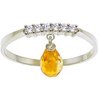 Diamond and Citrine Ring in 9ct White Gold