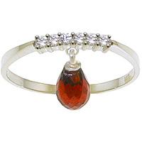 Diamond and Garnet Ring in 9ct White Gold