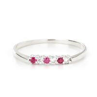 Diamond and Ruby Ring in 9ct White Gold