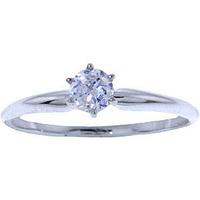 Diamond Crown Solitaire Ring in 9ct White Gold