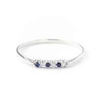 Diamond and Sapphire Ring in 9ct White Gold