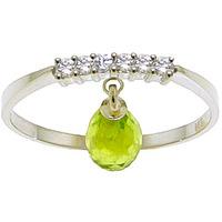 Diamond and Peridot Ring in 9ct White Gold