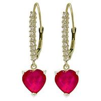 Diamond and Ruby Laced Drop Earrings in 9ct White Gold