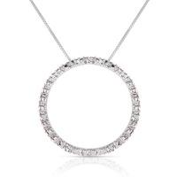 Diamond Circle of Life Pendant Necklace in 9ct White Gold