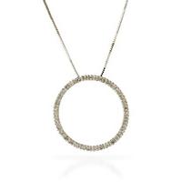 diamond circle of life pendant necklace in 9ct white gold