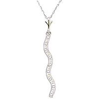 Diamond Bar Pendant Necklace in 9ct White Gold