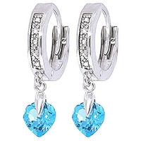 diamond and blue topaz earrings in 9ct white gold