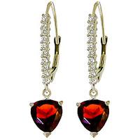 Diamond and Garnet Laced Drop Earrings in 9ct White Gold