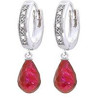 Diamond and Ruby Earrings in 9ct White Gold